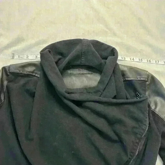 Free people Blank NYC Private Practice Vegan Leather Moto Jacket Cotton Black - Picture 3 of 5